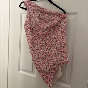 Summersalt One-Shoulder Floral Swimsuit - Pink and White